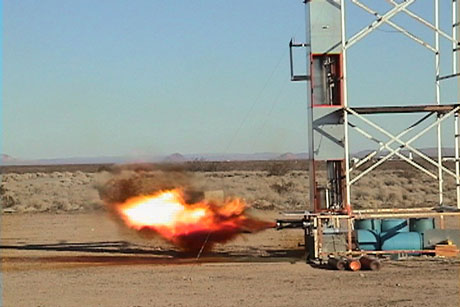 Liquid-fueled rocket ignition. First burn.